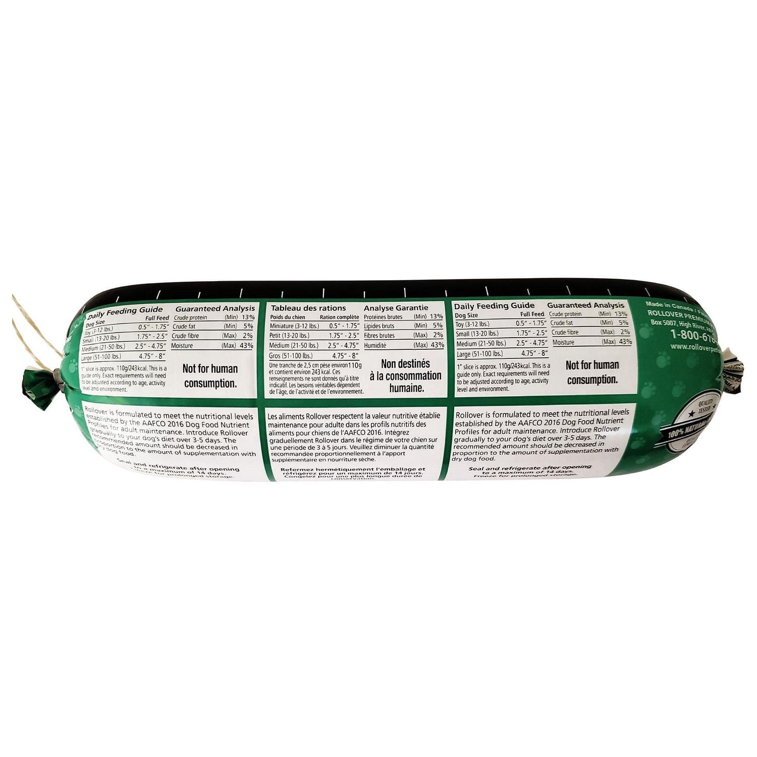 Nourriture pour chiens à l'agneau et au riz Premium de Rollover