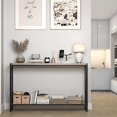 thumbnail image 2 of Table Console d'Entrée Étroite et Longue de Style Industriel avec Étagères à 2 Niveaux - Design en V, Tables de Sofa Minces avec Cadre Métallique Robuste, Parfaites pour le Couloir, le Salon, le Vestibule, le Bureau, 2 of 9