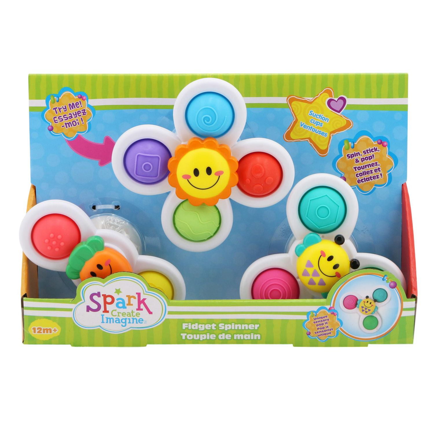 Spark Create Imagine Ensemble de Fidget Spinner pour Tout-Petits Jouets Sensoriels pour Jeu dans l'Eau Ou à Sec, 12 Mois +