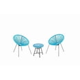 thumbnail image 3 of Velago Acapulco Modern 3pc Steel Patio Bistro Set, Blue, 3 of 6