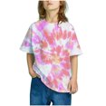 thumbnail image 2 of Hauts d'Été Décontractés Filles Garçons Mode Manches Courtes Dégradé Imprimé Hauts Col Rond Enfant T-Shirt Ample d'Été, 2 of 6