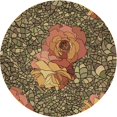 thumbnail image 1 of Ahgly Company Tapis d'Intérieur Ronds de Style Transitionnel Lavables à la Machine, Rouge Brun, 8 Pieds Rond, 1 of 7