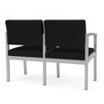 thumbnail image 5 of Lenox Steel Reception Waiting Room Healthcare Loveseat / Silver Steel / Black, 5 of 5