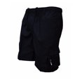 thumbnail image 2 of Tenmix Mens High-waist Cargo Shorts Solid Color Parachute Pant Straight Wide Leg Cocktail Sweatpants Drawstring Bottoms Black M, 2 of 5