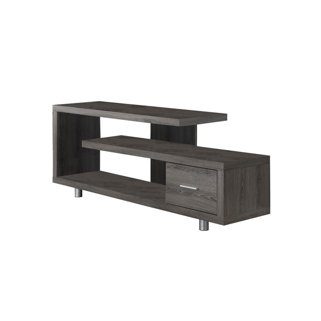 Monarch Specialties Tv Stand, 60 Inch, Console, Media Entertainment Center, Storage Cabinet, Living Room, Bedroom, Laminate, Brown, Contemporary, Modern