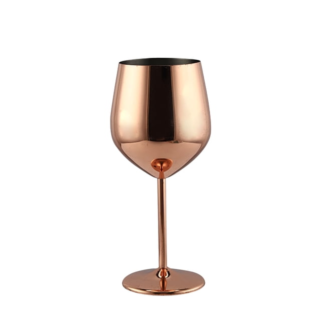 Birdeem Verre à Vin Rouge en Acier Inoxydable 304, Calice à une Seule Couche pour Restaurant, Verre à Vin en Acier Inoxydable. 530 ml