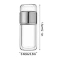 thumbnail image 2 of Bouteille en Verre Infuseur à Thé Isolée à Double Paroi / Filtre en Acier Inoxydable 304 / Verre Borosilicaté Résistant à la Chaleur et au Froid / Conception Étanche / Tasse d'Infusion Portable de 16 Oz pour Boissons Chaudes/froides, 2 of 2