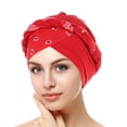 thumbnail image 2 of Aocisk Ethnic -Tied Head Cover Wrap Braid Hat Headwear Baseball Cap Red One Size, 2 of 4