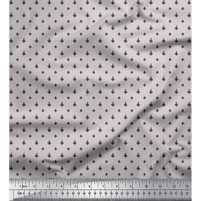 Soimoi Velvet Fabric Hash Sign Geometric Printed Craft Fabric by The Yard 58 Inch Wide