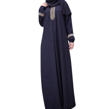 Robe Maxi Abaya à Imprimé pour Femmes Grande Taille Jilbab Musulmane, Caftan Décontracté, Longue Robe