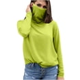 thumbnail image 3 of BiZtdJrK Womens Long Sleeve Rash Guard Hiking Tops with Mask Summer Lightweight Beach Sun Protection Shirts Vacation Outfits Green M Fall Savings, 3 of 6