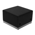 thumbnail image 1 of HERCULES Alon Series Black Leather Ottoman with Brushed Stainless Steel Base, 1 of 3