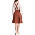 thumbnail image 3 of Unique Bargains Jupe Midi Plissée à Bretelles Rétro à Taille Élastique pour Femme, 3 of 7