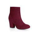 thumbnail image 1 of BLISSFUL STEP Bottines à Talon Bloc à Bout Rond pour Femmes avec Fermeture Éclair Latérale, 1 of 8