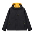 thumbnail image 1 of RXIRUCGD Manteau Veste Mode Ajustée à Capuche à Cordon avec Coutures pour Homme, Noir, Taille : 4TG, 1 of 5