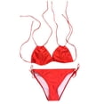 thumbnail image 3 of Womens Solid Push Up Padded Plus Size Bikini Set Swimsuit Bathing Suit Swimwear, 3 of 5