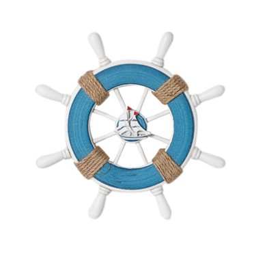 XZNGL Nautical Wooden Ship Sailboat Steering Wheel Fishing Net Home Decor 9inch