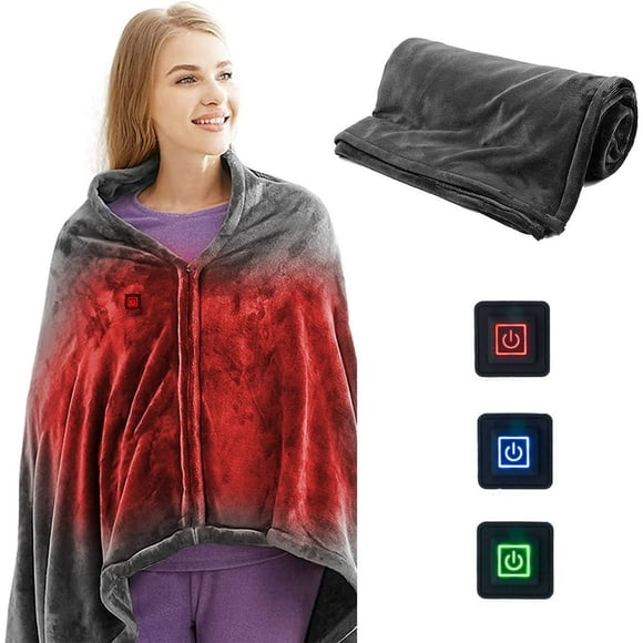 EIGTHTAIL USB Electric Blankets Battery Operated Heated Blanket 59 X 31.5in Cordless Electric Throw Blanket Portable 3 Heating Level Electric Heated Blanket