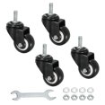 thumbnail image 1 of Unique Bargains 2 Inch Swivel Threaded Stem Casters 3/8'-16UNC Thread PU Caster Wheel 110lbs Load, Black 4pcs, 1 of 5