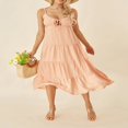 thumbnail image 3 of Solid Spaghetti Strap Midi Cami Dress for Women - Perfect for Parties and Beach, 3 of 9