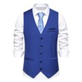 thumbnail image 1 of EGNMCR Débardeurs Homme Homme Uni Mode Rétro avec Poches Bouton Col en V Débardeurs Hauts Blouse, 1 of 9
