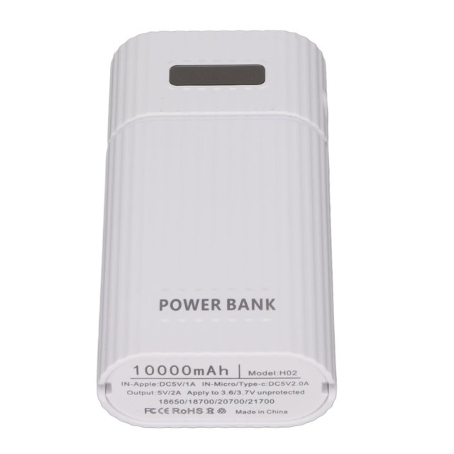 2x 21700 DIY Power Bank, Lightweight Fashion Safe Universal Convenient 21700 DIY USB Power Bank Kit For Tablet White