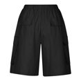 thumbnail image 3 of Timegard Cargo Shorts for Women Elastic High Waisted Drawstring Athletic Walking Shorts with Multi-pockets, 3 of 5