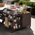 thumbnail image 2 of Costway Chariot de Gril Extérieur Mobile Table de Préparation avec Armoire de Rangement Étagères pour BBQ, 2 of 10
