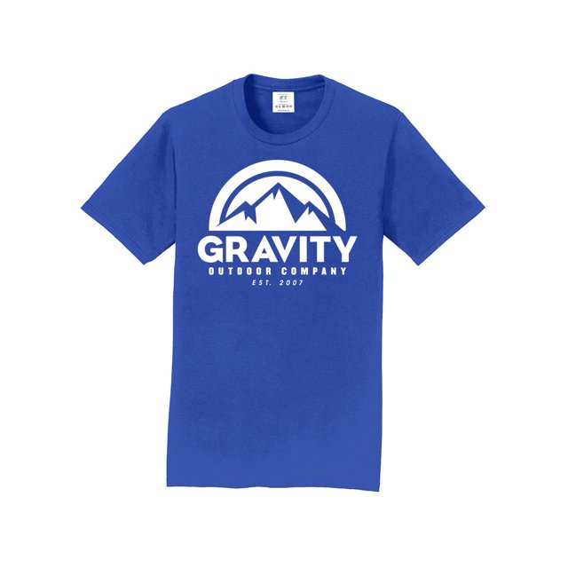 Gravity Outdoor Co. Short-Sleeve T-Shirt - True Royal - White Logo - Medium