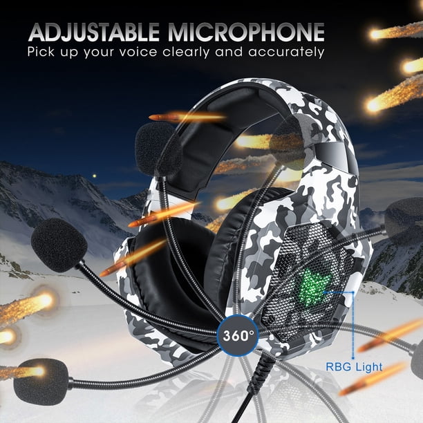 ONIKUMA ONIKUMA K8 Camouflage Gaming Headset with RGB Lighting