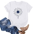 thumbnail image 4 of Ovbmpzd Hauts Amusants pour Femmes Tendance Blanc Été Manches Courtes T-Shirts Graphiques Floraux Chemises pour Femmes m, 4 of 5