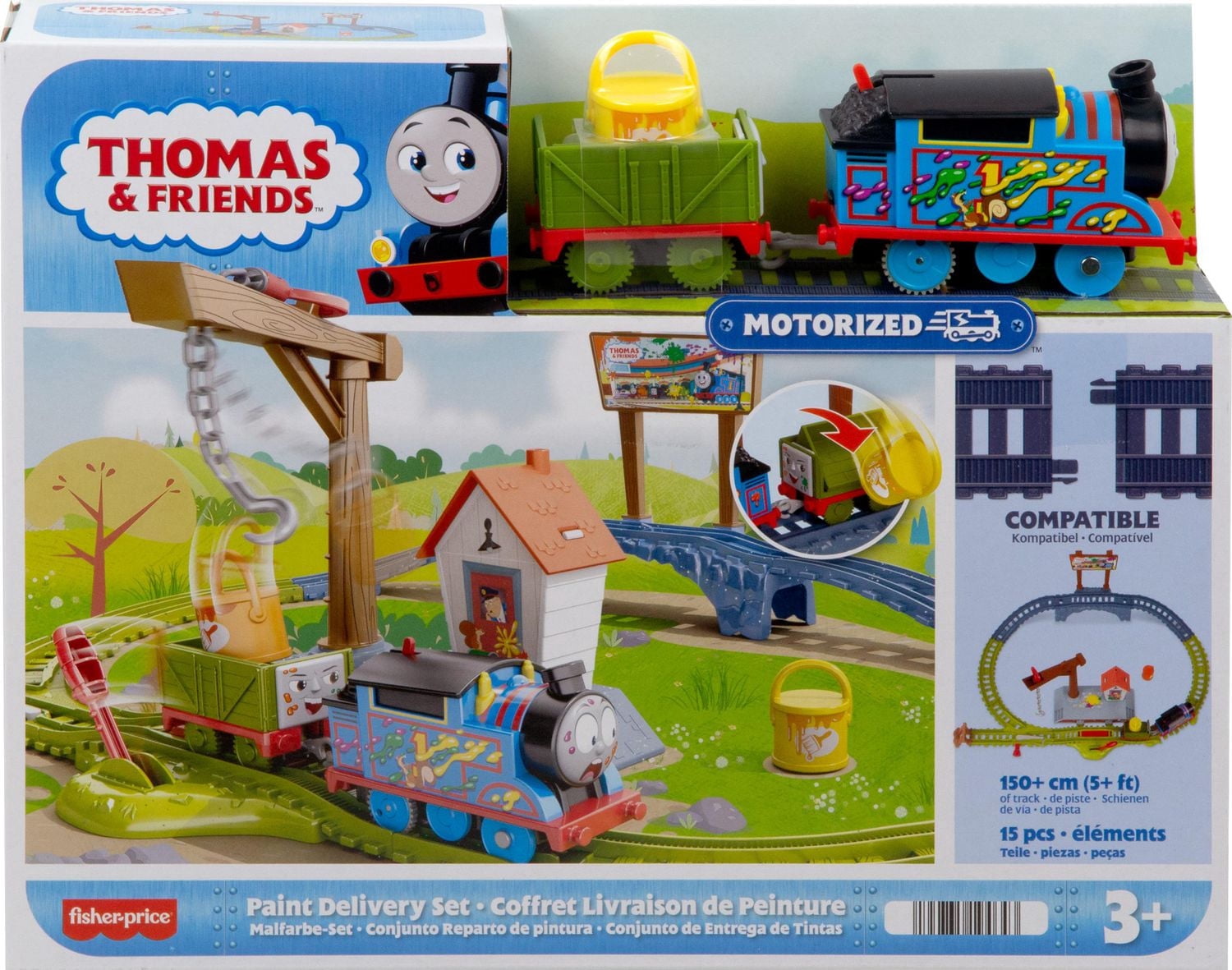 Thomas & Friends Paint Delivery Motorized Train and Track Set for Preschool Kids