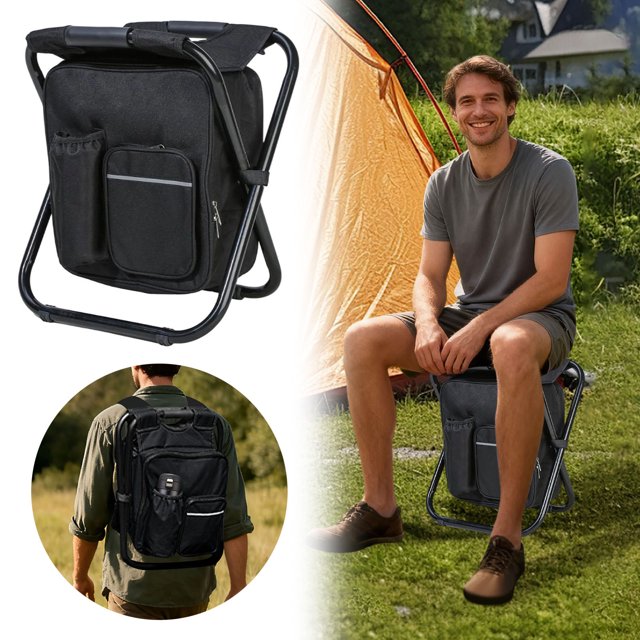 BotaniNest Sac à Dos Multifonction Trois en un Pliable Sac à Dos pour Réfrigérateur Siège de Randonnée Portable et Léger Convient pour l'Extérieur et l'Intérieur
