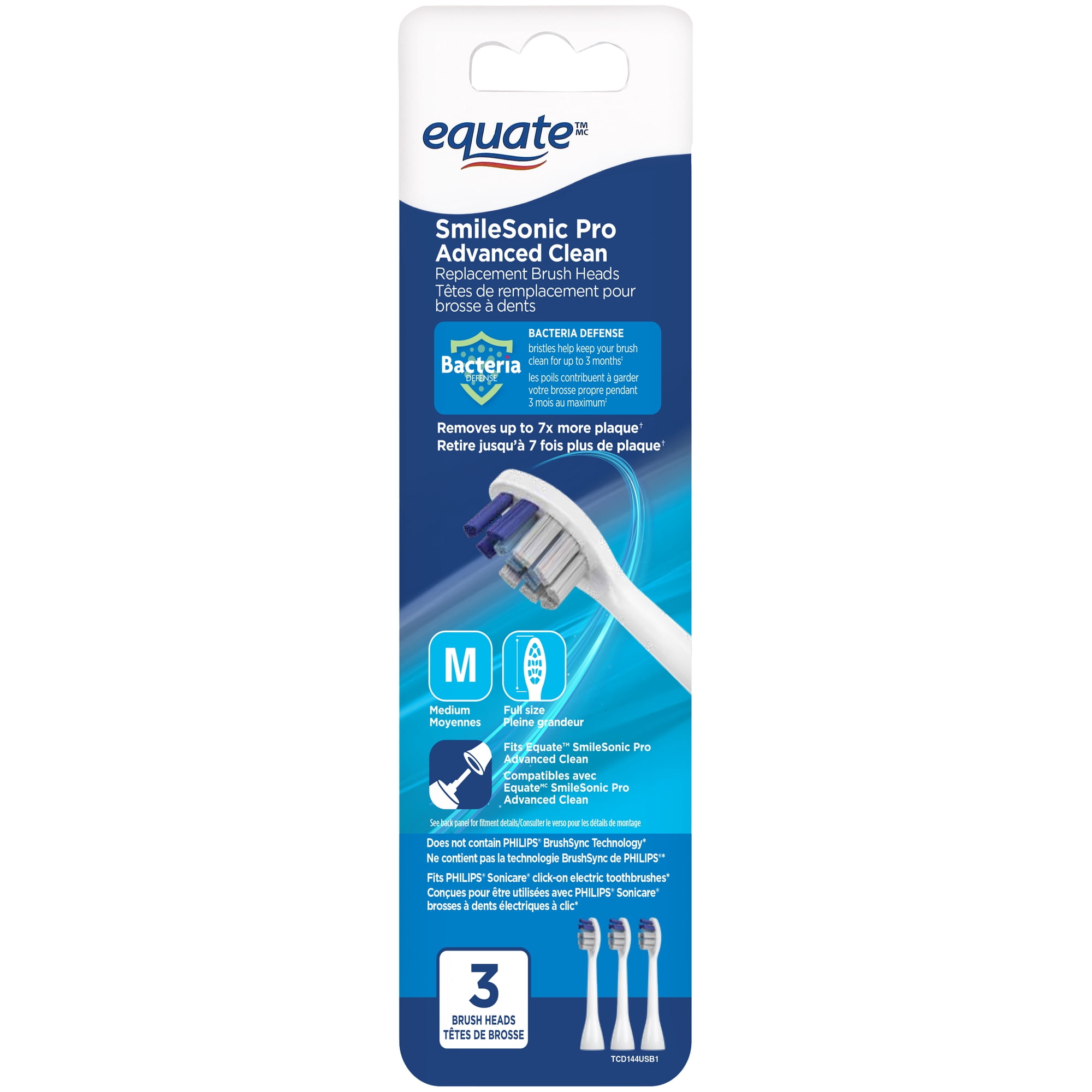Equate SmileSonic Pro Advanced Clean Replacement Brush Heads