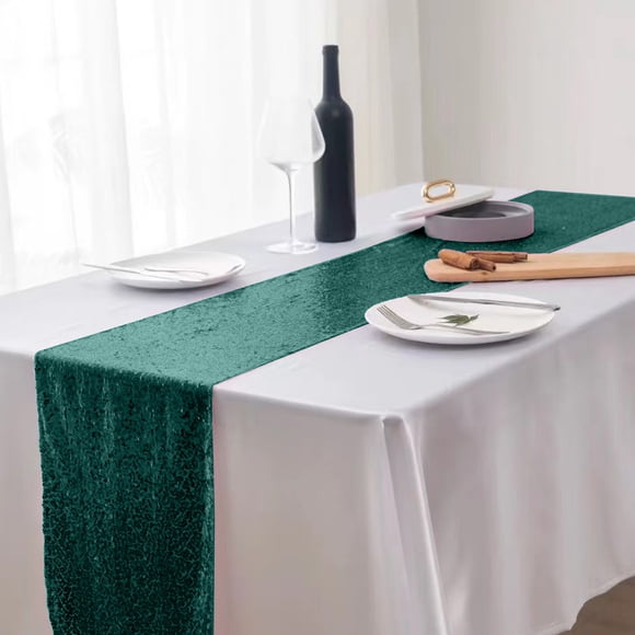 Drapeau de Table Pailleté Mariage Drapeau de Table Pailleté pour Fêtes de Mariage 12x71 Pouces en une Variété de Couleurs