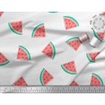 thumbnail image 2 of Soimoi White Poly Georgette Fabric Watermelon Fruits Printed Craft Fabric by the Yard 42 Inch Wide, 2 of 3