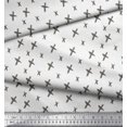 thumbnail image 2 of Soimoi White polyester Crepe Fabric Cross & Geometric Print Sewing Fabric Yard 52 Inch Wide, 2 of 3