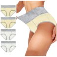 thumbnail image 2 of RKSTN 4Pc Womens Boxer Briefs High Waist Full Coverage Briefs Soft Breathable Postpartum Panties Patchwork Color Stretch Underpants, 2 of 9