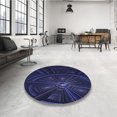 thumbnail image 4 of Ahgly Tapis Rond Lavable en Machine Intérieur Transitionnel Bleu Nuit, 5 Pieds Rond, 4 of 7
