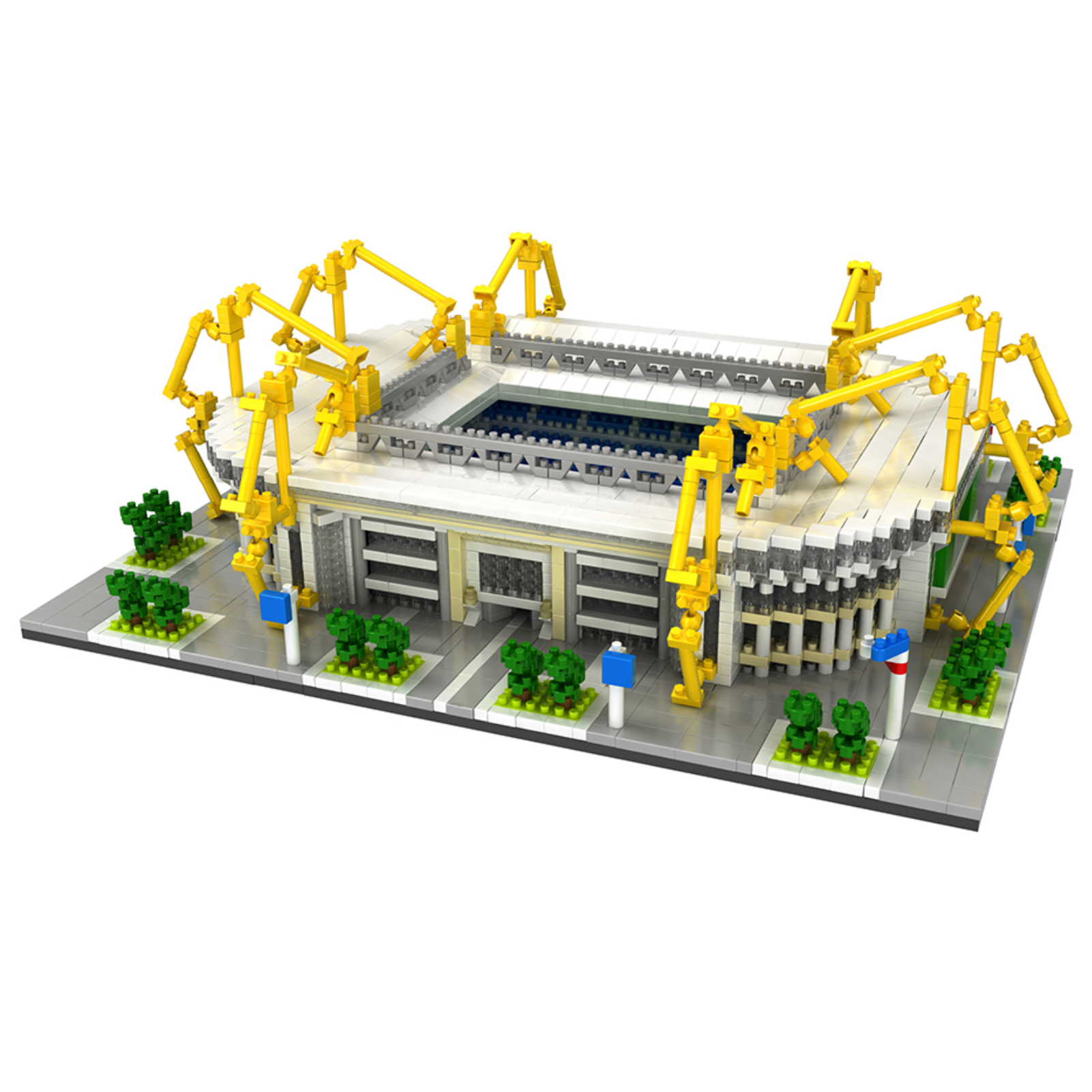 Yeacher 9912-4 Signal Iduna Park Football Stadium Atomic Building Blocks Kit Football Stadium Model 3800pcs Gift Toy for Kids