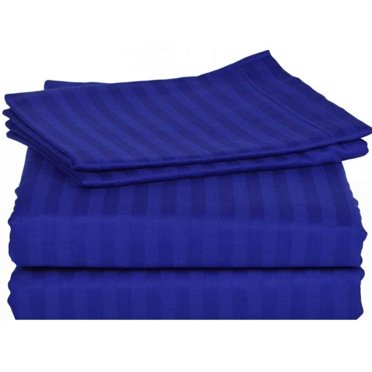 600 Thread Count 4 Piece Quality Sheet Set 10 Inch Deep Pocket 100% Egyptian Cotton Stripe Pattern