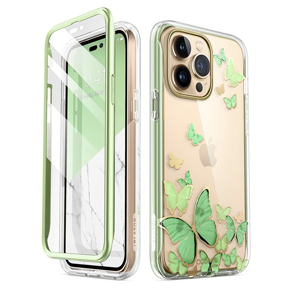 i-Blason Cosmo Series Case for iPhone 14 Pro Max 6.7 inch (2022 Release), Slim Full-Body Stylish Protective Case with Built-in Screen Protector(Mintfly)