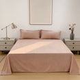thumbnail image 4 of Wozhuo Solid Color Washed Cottons Bed Sheet And Pillowcase Set Plain Holiday Gift Duvet Sheet Three Piece Set Easter Home Decor, 4 of 7
