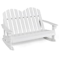 thumbnail image 1 of Costway 2 Person Kid Adirondack Rocking Chair Outdoor Backrest Armrest Solid Wood White, 1 of 8
