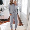 thumbnail image 4 of Kcodviy Femmes Col Rond Uni Chandail Femmes Ensembles Manches Longues Bandage Ample Junior Tailleur Pantalon Survêtements, 4 of 7