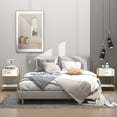 thumbnail image 2 of HOMCOM Modern Nightstand Set of 2 Side Table Shelf Drawer White Gold, 2 of 10