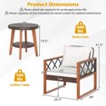 thumbnail image 3 of Costway 3 PCS Patio PE Wicker Furniture Set with Solid Acacia Wood Frame & Cushions, 3 of 10