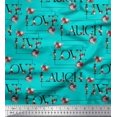 thumbnail image 1 of Soimoi Rayon Fabric Floral Love Text Print Sewing Fabric Yard 42 Inch Wide, 1 of 5