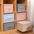 thumbnail image 3 of Baohd Storage Box Large Capacity Washable Handle Store Containers Solid Color Household Boxes Shoe Underwear Closet Clothing 47x34x21cm Grey, 3 of 8