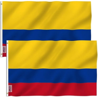 ANLEY Lot de 2 Fly Breeze Drapeau de la Colombie 3 X 5 Pieds - Drapeaux Nationaux Colombiens Polyester